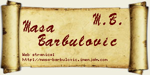 Maša Barbulović vizit kartica